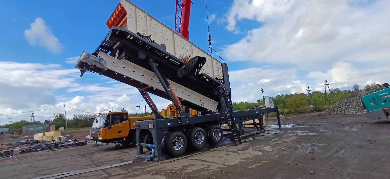 Установка грохота краном, ООО «МСМ Недра», Братск, Иркутская обл.